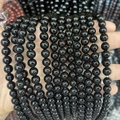 Polierte natürliche schwarze Obsidian Perlen für DIY Schmuck und Perlenarmbänder - Schwarzer Achat Der Güteklasse Ab #a824 / 4mm (ca. 88 Perlen)