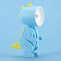 Blue dinosaur-shaped magnetic night light with yellow fins for desk or bedside - Dinosaur Mini Night Light (LD17) / Blue