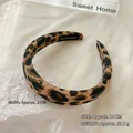 Fuzzy leopard print headband with 3cm width and vintage sponge padded aesthetic - 3cm / Dark Leopard