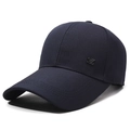 Dunkelblaue Baseballkappe für Herren mit langem Schirm und einem metallischen Z-Emblem - Verstellbar / Marineblau