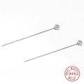 Orecchini a filo in argento S925 con zirconi cubici a sei griffe scintillanti - Stile Geometrico Argento (Platino #2) / Oro bianco