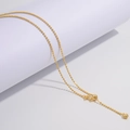 Funkelnde S925 Sterlingsilber Perlenkette in Goldoptik mit Herzanhänger - Gold