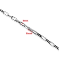 Silver stainless steel long oval link chain with 4x8mm rectangular links for DIY jewelry - Steel 4x8mm (2 Meters/Pack)