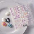 Stickers ongles relief 5D avec motifs de pull tricoté et textures de maille torsadée - Style Texture de Pull en Tricot Macaron Coloré (TS-001)