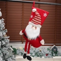 Calza di Natale grande con figura di Babbo Natale 3D, gambe lunghe e fiocchi di neve - Calza di Babbo Natale con Gambe Lunghe