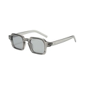 Retro square oversized sunglasses in transparent grey frame with light grey lenses - Translucent Grey Frame Grey Lens