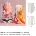 Detailed comparison of spiral silicone mold and wave cylinder candle with dimensions - Spiral Series F ZL-61