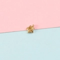 Star shaped gold metal pendant base with round center setting on colored background - Gold Color Single Loop (Star)