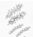 Set of 4 elegant hair clips featuring marquise glass rhinestones and white pearls - Silver 4-Piece Style 8