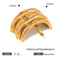 Forcina a U dorata in acciaio inossidabile con design a tre tubi, impermeabile e anallergica - Design Tubolare a Triplo Strato (JDHW2407005) / Oro