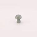 Natural mushroom-shaped gray-green stone ornament with dark speckled texture on white background - Tianshan Blue / 15*20mm