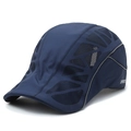 Dunkelblaue schnelltrocknende Sportmütze mit atmungsaktivem Mesh und Reflexion - Verstellbar / Marineblau