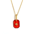 Collana in acciaio inossidabile placcata oro 18K con ciondolo a stella rossa - Rosso Trasparente (Oro-6)
