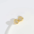 Classic oval gold earrings featuring pavé-set clear gemstones and polished finish - Oval Zirconia (Gold)