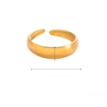 Detailansicht des 18K vergoldeten Edelstahlrings mit 2cm Durchmesser und Gewichtsangaben - JR387-Minimalistisch Offen
