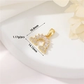 14K gold plated rainbow arch pendant with sparkling zircons, 16.8mm x 14.15mm charm - H-10941 Rainbow