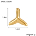Detailed size and weight view of the golden stainless steel fishtail pendant - Gold Fish Tail Pendant-1.6x1.6cm