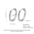 Minimalist silver titanium steel hoop earrings featuring 13mm outer diameter and sleek finish - 2.5*8mm / Steel