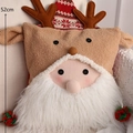 Cojín de peluche de Papá Noel y reno de 52cm con piel marrón y patrón de copo nieve - Papá Noel de Dibujos Animados