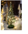 Green glass Christmas tree topper with warm LED lights for holiday home decoration - Glass / Style A-Emerald Green