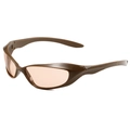 Gafas de sol deportivas Y2K con montura marrón café brillante y lentes teñidas té - Marco Té Moca Té Champaña