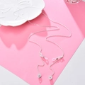 Silver eyewear chain with sparkling heart pendants and clear anti-slip silicone loops - Heart / Silver