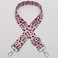 Adjustable crossbody bag strap featuring pink leopard print with silver metal hooks - No. 611 Silver Hook