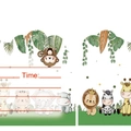Jungle zoo theme party invitation cards with cartoon lion giraffe and zebra illustrations - Invitation Cards 10PCS