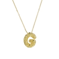 Golden balloon bubble letter G pendant necklace with textured finish for women - Necklace G