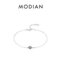 Elegant s925 silver bracelet featuring a sparkling evil eye charm with blue zircon stones - 925 Silver / Silver