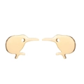 Chic golden kiwi bird stud earrings in polished stainless steel for women - Gold