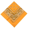 Bandana classique en coton jaune vif avec motif paisley et étiquette coton - Bandana 54*54cm / Bandana 100% Coton 8# Jaune d'Or