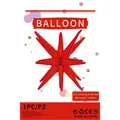 Red 22-inch 4D starburst aluminum foil balloon for wedding and party decorations - Red