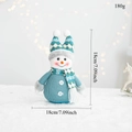 Dettaglio pupazzo di neve in maglia con dimensioni 18cm e peso 180g decorativo - Pupazzo di Neve Blu con Cappello a Doppia Sfera