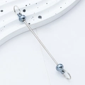 DIY beadable keychain rod in polished silver metal finish for jewelry making - Gunmetal