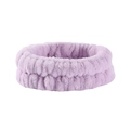 Coppia di polsini in pile di corallo peluche viola chiaro per lavare il viso con stile - Fascia per capelli viola chiaro (114#)