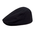 Detail of black cotton newsboy cap showing textured fabric and reinforced stitching - M(56-58cm) / Black