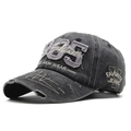 Cappellino da baseball in denim vintage con ricamo 1985 e finitura lavata - Taglia unica / Nero