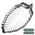 Vassoio a forma di foglia in acciaio inox 304 dorato, dimensioni 17x9,3cm con venature - Acciaio inossidabile 304 / Argento