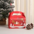 Red Christmas kraft paper gift bag with Santa Claus and reindeer illustrations - Kraft Paper / A003-2 Red Classic Santa Gift Box (16x9x9)
