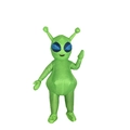 Funny bright green alien inflatable costume with large blue eyes and antenna for parties - Tentacle Alien / One Size
