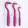 Set of 3 rose red plastic pet tick remover hooks for cats and dogs in various sizes - Three-Piece Set / Deep purple
