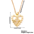 Detailed size specifications for the gold heart pendant necklace with dimensions and weight - Gold