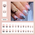 Elegant black gradient press-on nails with delicate butterfly and line patterns for women - Black Gradient Butterfly Style (W466) / Glue Type