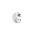 Collier avec pendentif lettre C creuse en acier inoxydable argenté poli de haute qualité - Lettre C / Acier