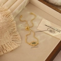 Pulsera Mano de Fátima dorada con incrustación de concha verde y cierre ajustable - 2# Estilo Mano de Fátima