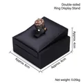 Professional black brushed texture double ring display stand for jewelry storage - Double-Sided Ring Stand (Black)