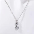 Collana in argento con doppio pendente in zircone a goccia e catena a maglia O - Collana Argento con Due Zirconi