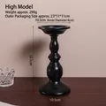 Elegant tall matte black iron pillar candle holder for tables and wedding decor - Tall Style