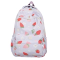 Cute light purple school backpack with strawberry and lemon prints for students - Violet